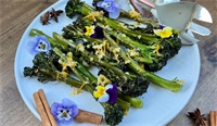 Blackened broccolini with lemon butter sauce