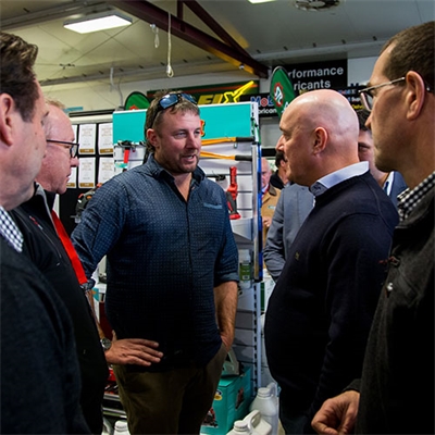 Prime Minister Christopher Luxon meeting local farmers
