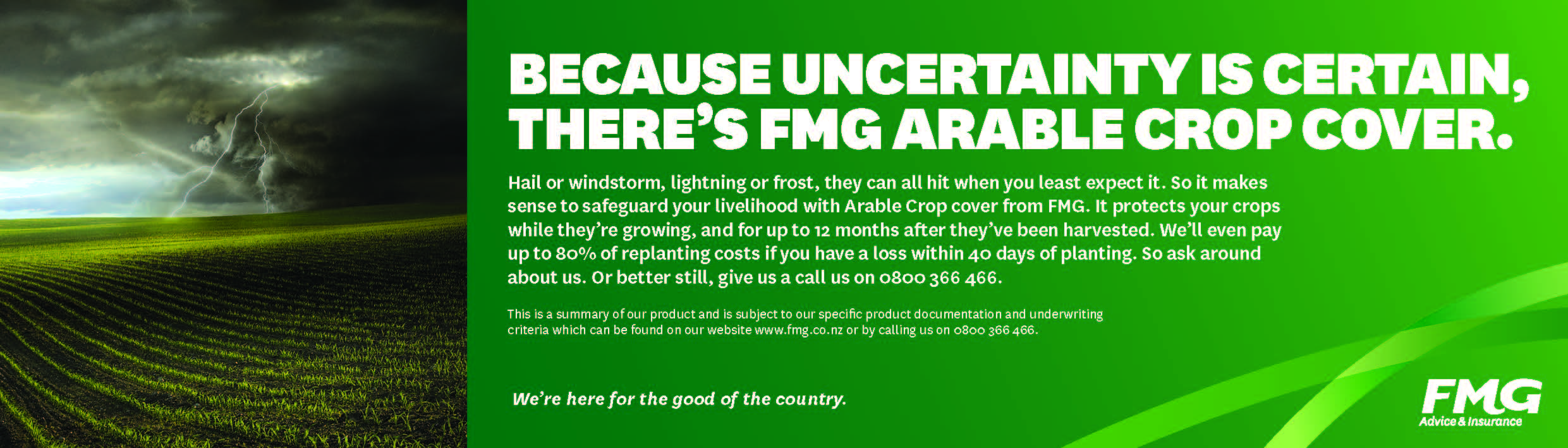 FMG arable crop cover