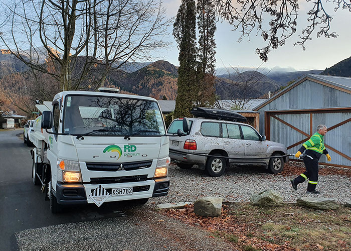 RD Petroleum truck delivering home heat