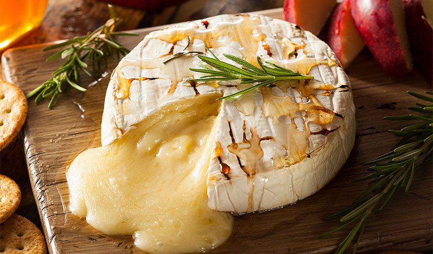 Honey and herb baked brie